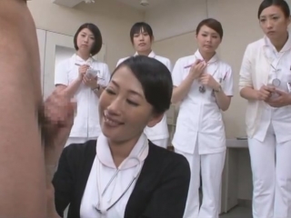 training in one of the clinics / hospitals in japan for collecting sperm (cfnm, handjob, cumshot, orgasm, japan, handjob, orgasm, masturbation)